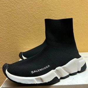 Black on white Balenciaga knit sneakers size 7